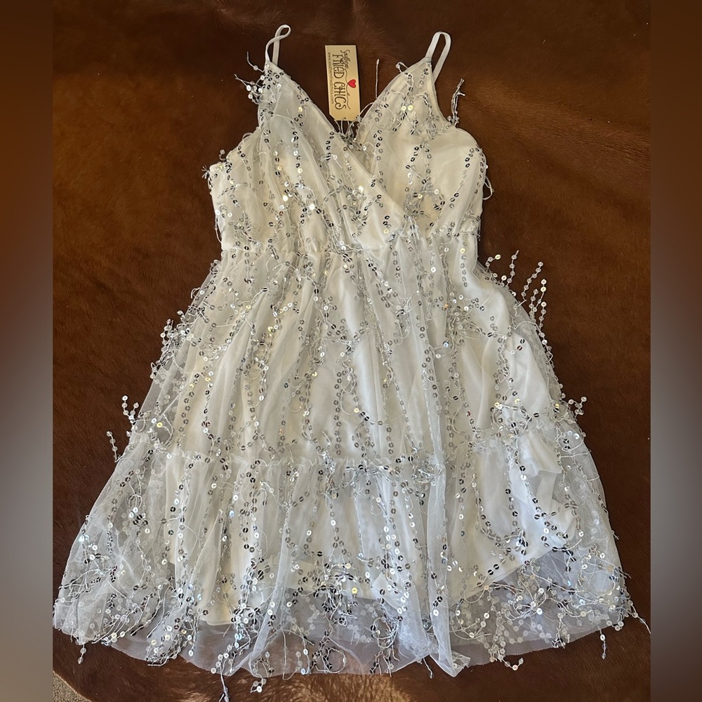 Stunning White Sequin Dress
